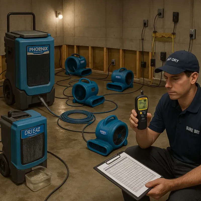 Structural Drying and Dehumidification process in Moorhead, MS